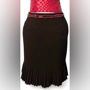 Skirtology Black Pleated Midi Skirt